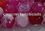 CAG8976 15.5 inches 16mm faceted round fire crackle agate beads