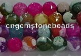 CAG8987 15.5 inches 6mm faceted round fire crackle agate beads