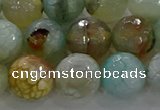 CAG8997 15.5 inches 12mm faceted round fire crackle agate beads