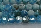 CAG9000 15.5 inches 6mm faceted round fire crackle agate beads