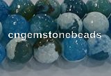 CAG9001 15.5 inches 8mm faceted round fire crackle agate beads