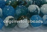 CAG9003 15.5 inches 12mm faceted round fire crackle agate beads