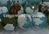 CAG9005 15.5 inches 16mm faceted round fire crackle agate beads