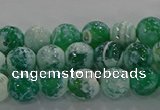 CAG9007 15.5 inches 6mm faceted round fire crackle agate beads