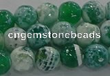 CAG9008 15.5 inches 8mm faceted round fire crackle agate beads