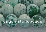 CAG9010 15.5 inches 12mm faceted round fire crackle agate beads