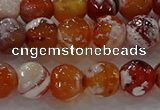 CAG9016 15.5 inches 10mm faceted round fire crackle agate beads