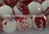 CAG9019 15.5 inches 16mm faceted round fire crackle agate beads