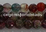CAG9021 15.5 inches 6mm faceted round fire crackle agate beads