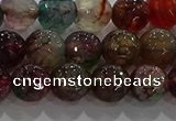 CAG9022 15.5 inches 8mm faceted round fire crackle agate beads