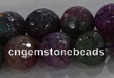 CAG9024 15.5 inches 12mm faceted round fire crackle agate beads