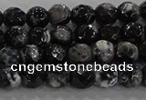 CAG9028 15.5 inches 4mm faceted round fire crackle agate beads