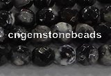 CAG9029 15.5 inches 6mm faceted round fire crackle agate beads