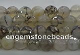 CAG9035 15.5 inches 6mm faceted round dragon veins agate beads