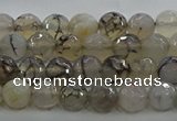 CAG9035 15.5 inches 6mm faceted round dragon veins agate beads