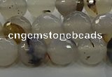 CAG9037 15.5 inches 10mm faceted round dragon veins agate beads