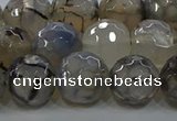 CAG9038 15.5 inches 12mm faceted round dragon veins agate beads