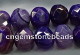 CAG9043 15.5 inches 12*16mm faceted oval line agate beads