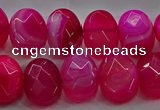 CAG9044 15.5 inches 12*16mm faceted oval line agate beads