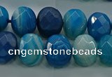 CAG9045 15.5 inches 12*16mm faceted oval line agate beads