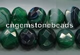 CAG9046 15.5 inches 12*16mm faceted oval line agate beads