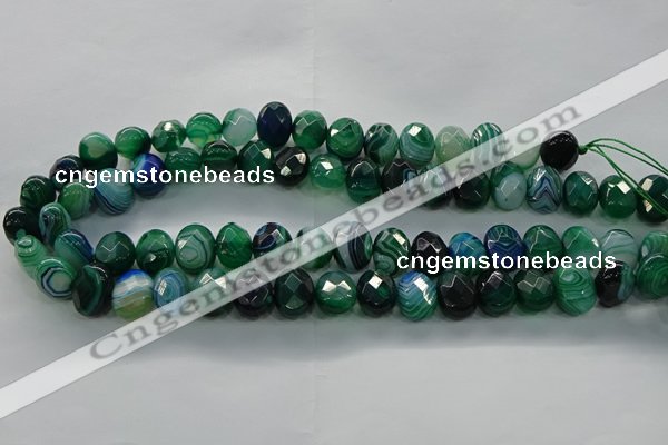 CAG9046 15.5 inches 12*16mm faceted oval line agate beads