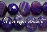 CAG9049 15.5 inches 13*18mm faceted oval line agate beads