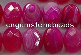 CAG9050 15.5 inches 13*18mm faceted oval line agate beads