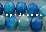 CAG9051 15.5 inches 13*18mm faceted oval line agate beads