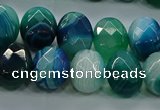 CAG9052 15.5 inches 13*18mm faceted oval line agate beads