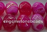 CAG9056 15.5 inches 15*20mm faceted oval line agate beads
