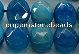 CAG9057 15.5 inches 15*20mm faceted oval line agate beads