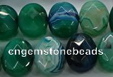 CAG9058 15.5 inches 15*20mm faceted oval line agate beads