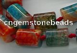 CAG9061 15.5 inches 8*12mm - 15*20mm tube dragon veins agate beads