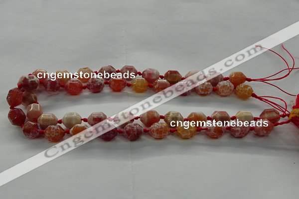 CAG9064 15.5 inches 10*14mm nuggets fire crackle agate beads