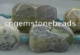 CAG9067 15.5 inches 16*30mm peanut-shaped fire crackle agate beads