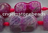 CAG9069 15.5 inches 16*30mm peanut-shaped fire crackle agate beads