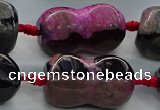 CAG9071 15.5 inches 16*30mm peanut-shaped fire crackle agate beads