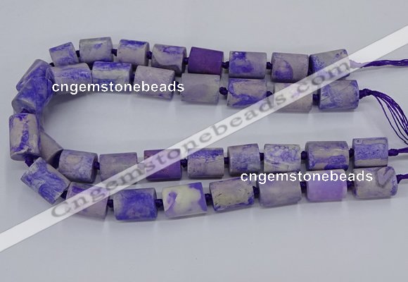 CAG9076 15.5 inches 15*17mm - 15*20mm tube dragon veins agate beads