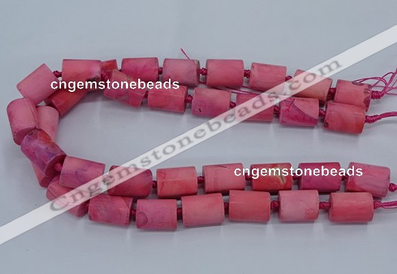 CAG9078 15.5 inches 15*17mm - 15*20mm tube dragon veins agate beads