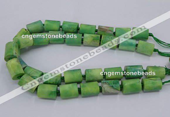 CAG9081 15.5 inches 15*17mm - 15*20mm tube dragon veins agate beads