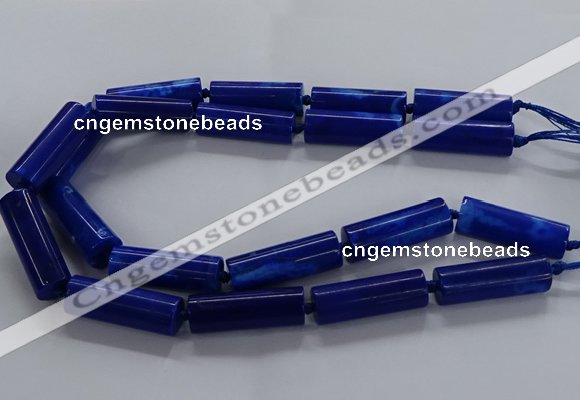 CAG9090 15.5 inches 12*46mm - 13*48mm tube dragon veins agate beads