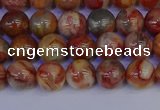 CAG9100 15.5 inches 4mm round red crazy lace agate beads