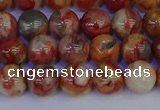 CAG9101 15.5 inches 6mm round red crazy lace agate beads