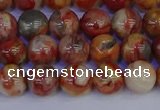 CAG9101 15.5 inches 6mm round red crazy lace agate beads