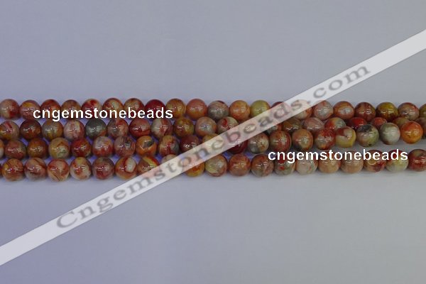 CAG9101 15.5 inches 6mm round red crazy lace agate beads