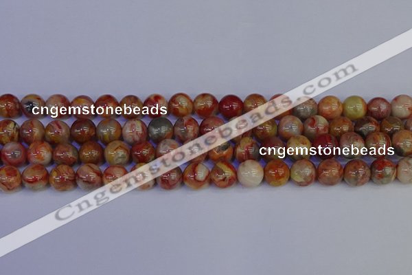 CAG9103 15.5 inches 10mm round red crazy lace agate beads