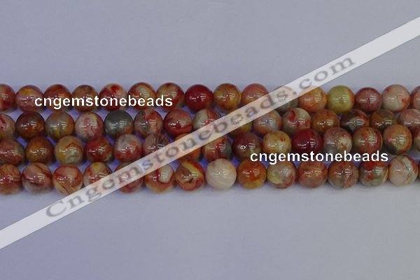 CAG9104 15.5 inches 12mm round red crazy lace agate beads