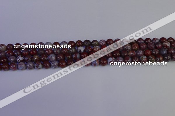 CAG9121 15.5 inches 6mm round red lightning agate beads