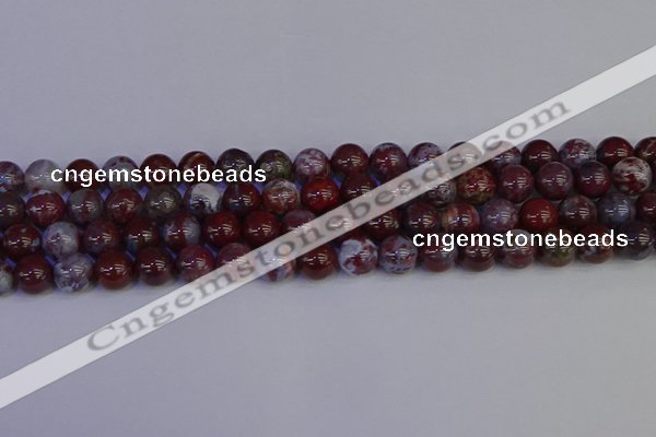 CAG9123 15.5 inches 10mm round red lightning agate beads